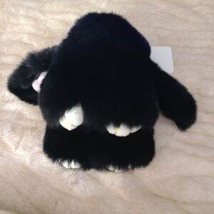 Black Plush Bunny Keychain